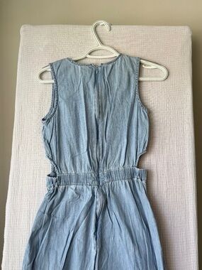 Gap Kids Girls Onepiece Sleeveless Denim Jean Romper Side cut out Size XXL 14-16